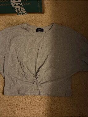 Cider Gray Twist-Front Women's Crop Top